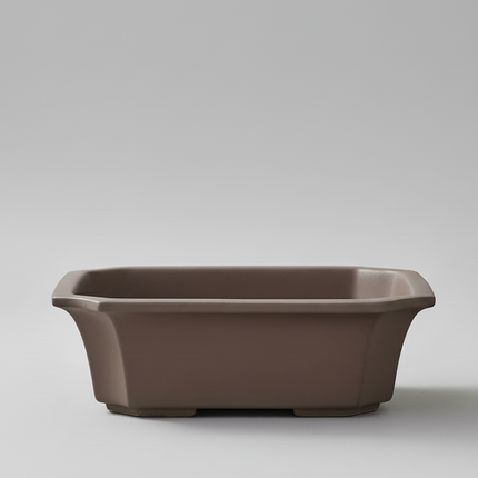 22cm Premium Unglazed Bonsai Pot | Rectangle | 22cm x 18cm x 7cm | Brown