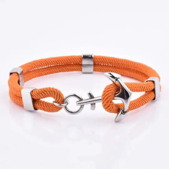 Orange Nylon Anchor Bracelets