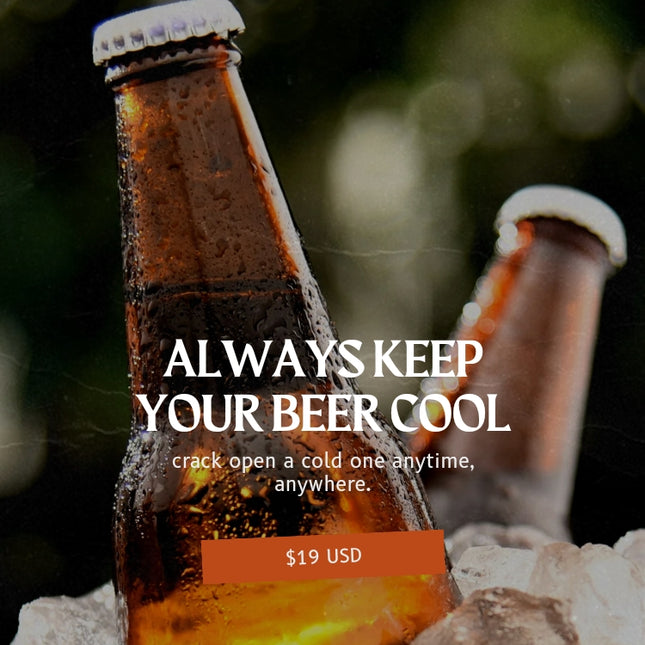 Beer Bottle and Can Cooler with Beer Opener (Stainless Steel Color)