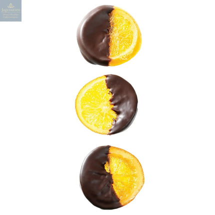 Orange slices - half dipped in dark chocolate