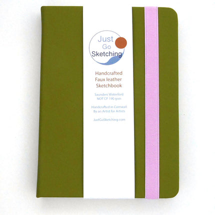 *Handmade JustGoSketching Sketchbook (40 Pages. A5) – 190gsm Saunders Watercolour Paper + Custom Cover
