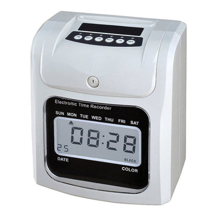 LCD Screen Electronic Time Clock Paper Card English Attendance Machine Punch Machine, Support Music Bell, LCD Screen