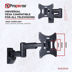 ProperAV TV Wall Bracket (23" - 43" / 30kg Capacity / VESA Max. 200x200)