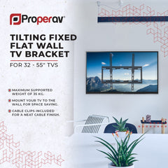 ProperAV Flat TV Wall Bracket (32" - 55" / 35kg Capacity / VESA Max. 400x400)