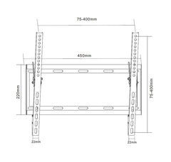 ProperAV Flat TV Wall Bracket (32" - 55" / 35kg Capacity / VESA Max. 400x400)