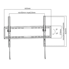 ProperAV Flat TV Wall Bracket (37" - 75" / 35kg Capacity / VESA Max. 600x400)