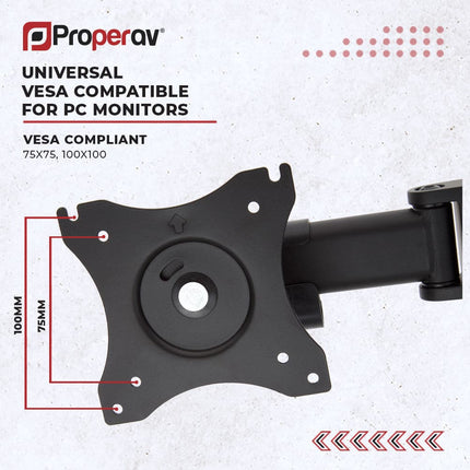 ProperAV Desk Monitor Stand 17" - 34" Freestanding Base VESA Max 100x100