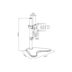 ProperAV Desk Monitor Mount 17" - 34" Freestanding Base VESA Max 100x100