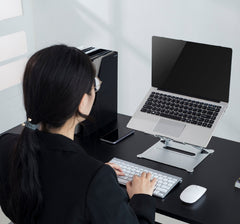 ProperAV Aluminium Construction Fully Adjustable Laptop or Tablet Stand - Silver