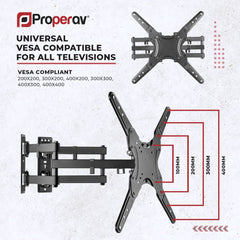 ProperAV Corner TV Wall Bracket (23" - 55" / 45kg Capacity / VESA Max. 400x400) - Black