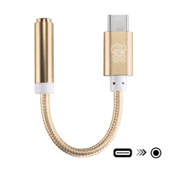 ENKAY Hat-Prince USB-C / Type-C to 3.5mm Nylon Woven Audio Adapter, Length: about 10cm, Black, Gold, Magenta