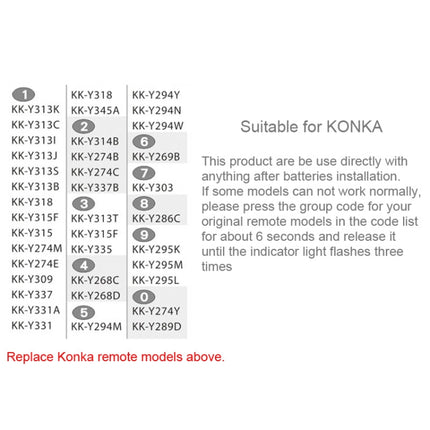 CHUNGHOP E-K906 Universal Remote Controller for KONKA LED TV / LCD TV / HDTV / 3DTV, for KONKA TV