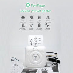 Peripage A6 Portable Inkless Pocket Thermal Bluetooth Printer, A6 Pink, A6 Blue, A6 White