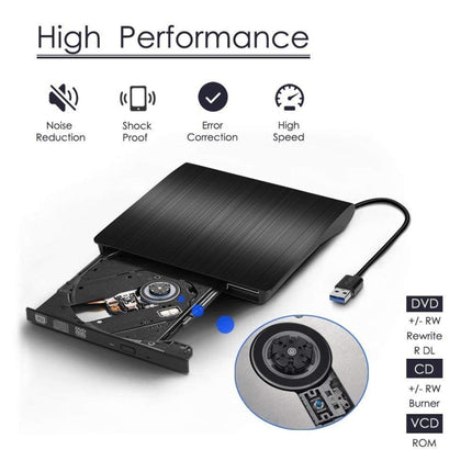 Brushed Texture USB 3.0 POP-UP Mobile External DVD-Rw DVD / CD Rewritable Drive External ODD & HDD Device, Brushed Texture DVD(B)