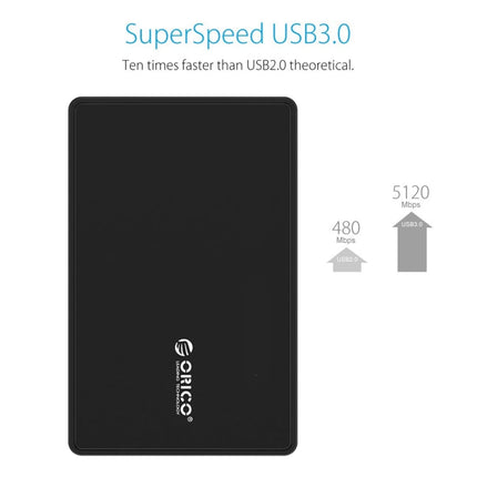 ORICO 2588US3 USB3.0 External Hard Disk Box Storage Case for 2.5 inch SATA HDD / SSD 9.5mm Laptop PC