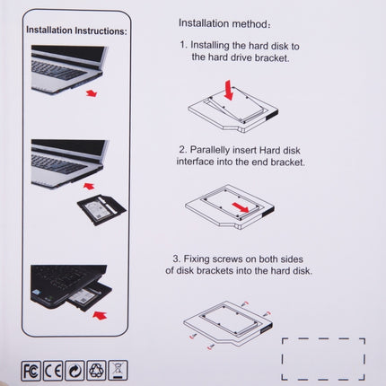 Universal 9 / 9.5mm SATA3 Hard Disk Drive HDD Caddy Adapter Bay Bracket for Notebook