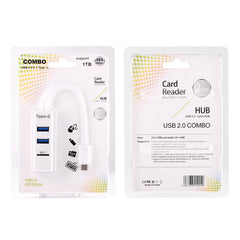 2 in 1 USB 3.1 USB-C / Type-C to USB 2.0 COMBO 3 Ports HUB + TF Card Reader, 3 Ports USB+TF Card