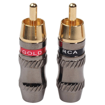 REXLIS TR026 2 PCS RCA Male Plug Audio Jack Gold Plated Adapter for DIY Audio Cable & Video cable, RCA Male