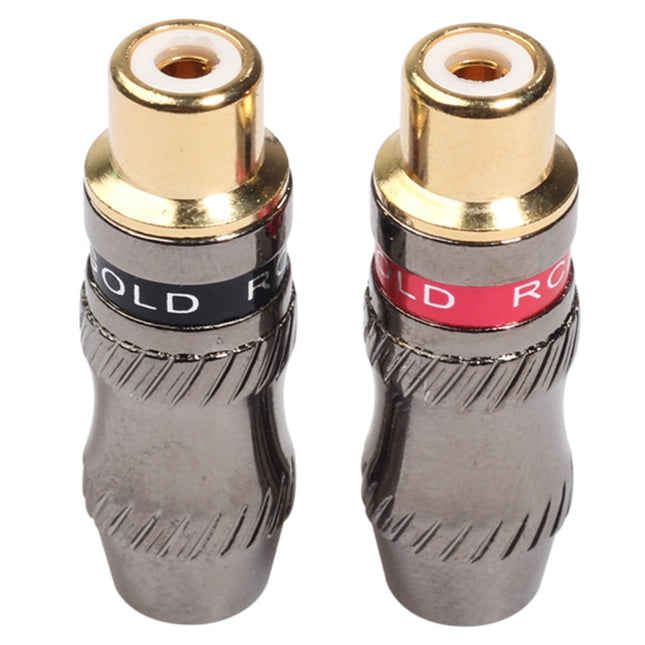 REXLIS TR026-1 2 PCS RCA Female Plug Audio Jack Gold Plated Adapter for DIY Audio Cable & Video cable, RCA Female