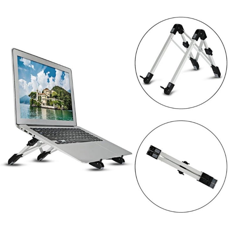 Aluminum Alloy Laptop Height Extender Holder Stand Folding Portable Computer Heat Dissipation Bracket, Size: 24.5x3.3x2.8cm