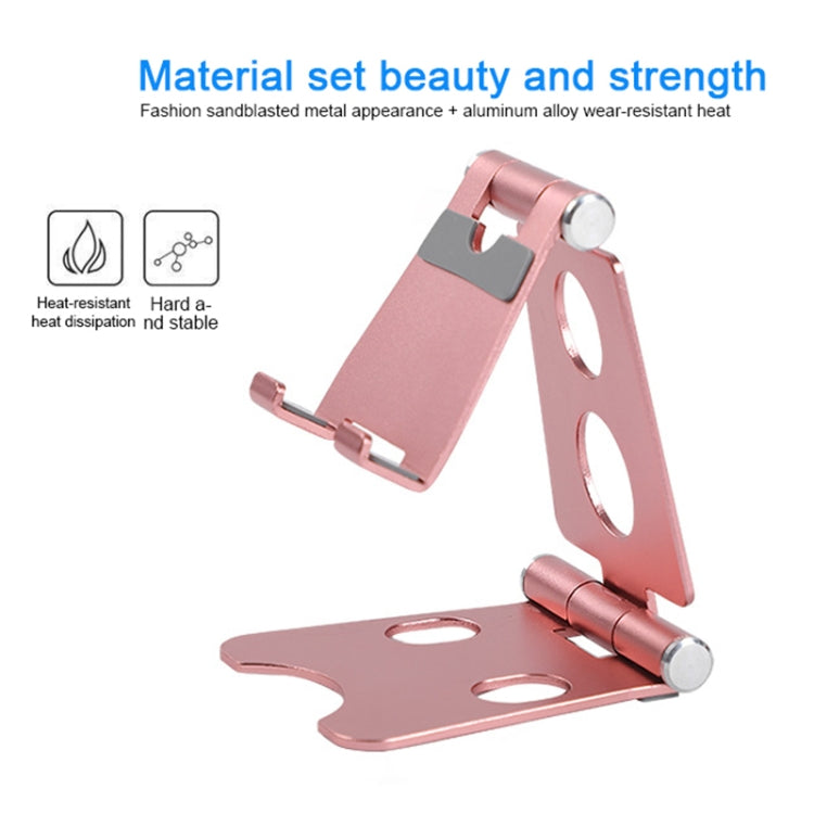 ROOSTAND R2 Aluminum Alloy Mobile Desktop Tablet Bracket Double Folding Lazy Artifact, Size: 6.4x7x9cm, R2 Black, R2 Champagne Gold, R2  Rose Gold, R2  Rose Red, R2  Silver