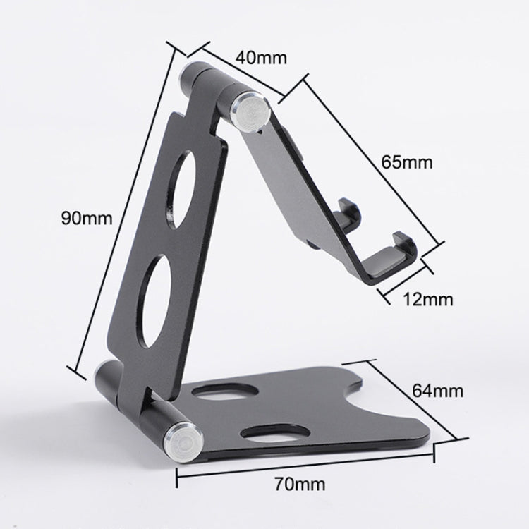 ROOSTAND R2 Aluminum Alloy Mobile Desktop Tablet Bracket Double Folding Lazy Artifact, Size: 6.4x7x9cm, R2 Black, R2 Champagne Gold, R2  Rose Gold, R2  Rose Red, R2  Silver