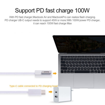 45W / 60W / 65W / 85W 5 Pin MagSafe 2 (T-Shaped) to USB-C / Type-C PD Charging Cable, MagSafe 2