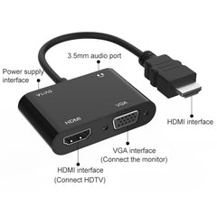 Onten 5165HV HDMI to HDMI + VGA Adapter, 5165HV