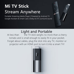 Original Xiaomi Mi Android TV Stick, Quad Core Cotex A53, RAM 1GB + ROM 8GB, Global Version, EU Plug