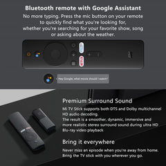 Original Xiaomi Mi Android TV Stick, Quad Core Cotex A53, RAM 1GB + ROM 8GB, Global Version, EU Plug