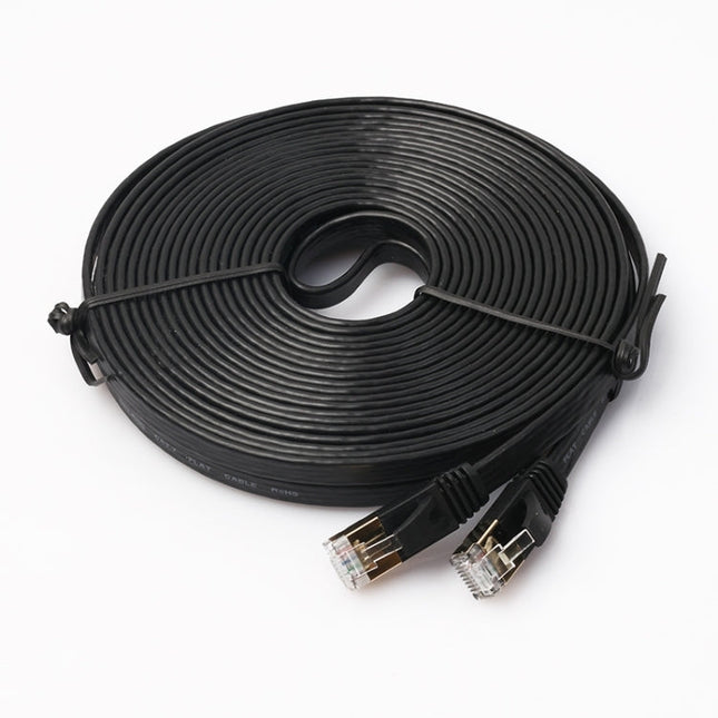 10m CAT7 10 Gigabit Ethernet Ultra Flat Patch Cable for Modem Router LAN Network - Built with Shielded RJ45 Connectors, Length: 10m