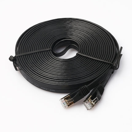 10m CAT7 10 Gigabit Ethernet Ultra Flat Patch Cable for Modem Router LAN Network - Built with Shielded RJ45 Connectors, Length: 10m