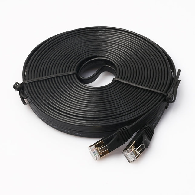 10m CAT7 10 Gigabit Ethernet Ultra Flat Patch Cable for Modem Router LAN Network - Built with Shielded RJ45 Connectors, Length: 10m