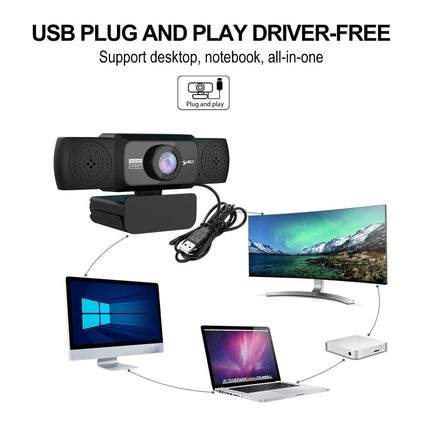 HXSJ S5 1080P Adjustable HD Video Webcam PC Camera with Microphone