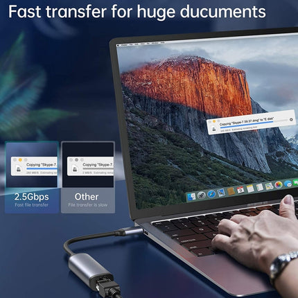 Type-C / USB-C Male to Gigabit RJ45 Female Adapter Converter, Gigabit RJ45 Female