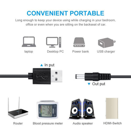 12 in 1 DC Power Cord USB Multi-Function Interchange Plug USB Charging Cable(Black), 12 in 1