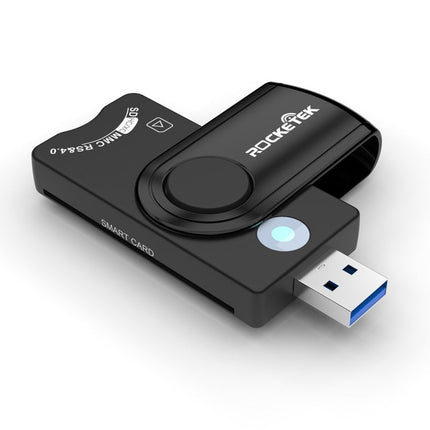 ROCKETEK CR310 USB 2.0 + TF Card + SD Card + SIM Card + Smart Card Multi-function Card Reader, USB 2.0