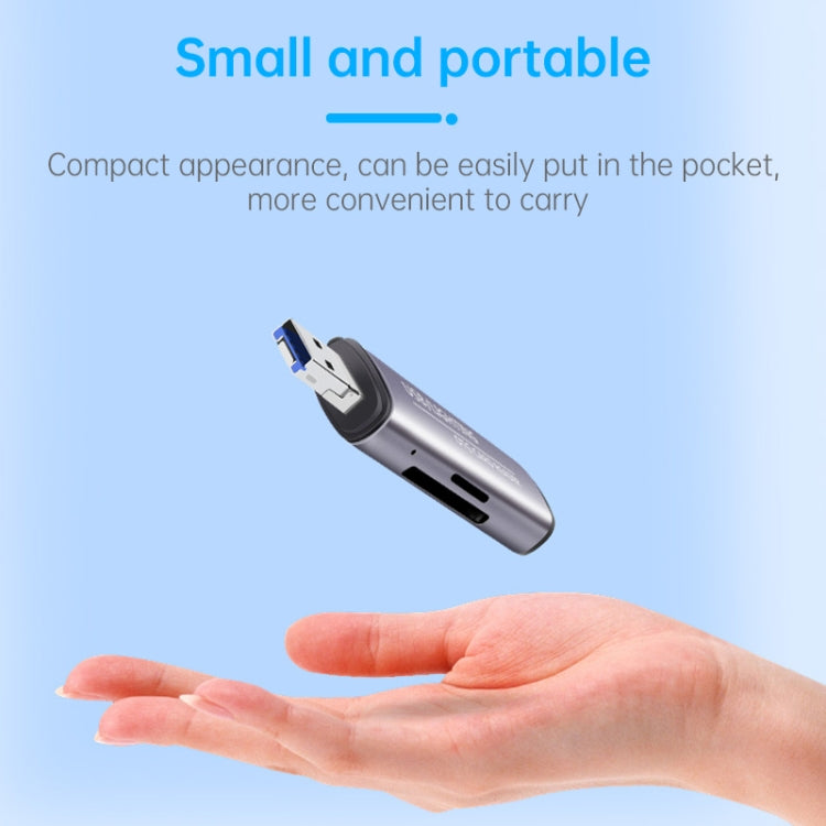 118 2 in 1 USB + 8 Pin Interfaces USB Flash Disk / Memory Card OTG Card Reader for IOS System Mobile Phone / Computer