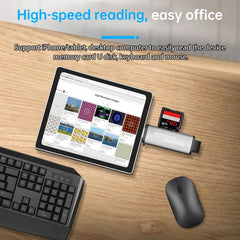 118 2 in 1 USB + 8 Pin Interfaces USB Flash Disk / Memory Card OTG Card Reader for IOS System Mobile Phone / Computer