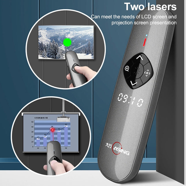 ASiNG A8 32GB Green Laser PPT Page Turning Pen Wireless Presenter, A8 32GB