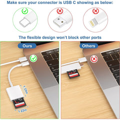 2pcs USB-C / Type-C to SD(HC) Card Reader Adapter