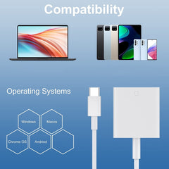 2pcs USB-C / Type-C to SD(HC) Card Reader Adapter