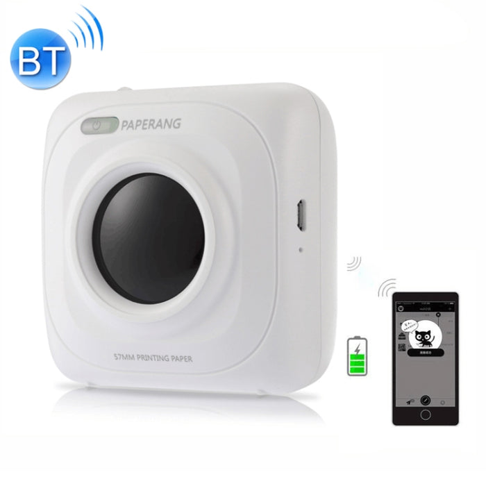 PAPERANG P1 Portable ABS Bluetooth 4.0 Printer Thermal Photo Phone Wireless Connection Printer, P1 White