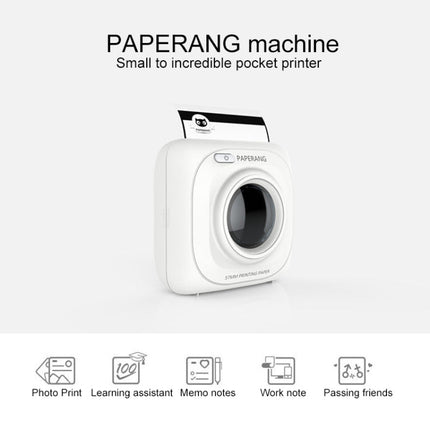 PAPERANG P1 Portable ABS Bluetooth 4.0 Printer Thermal Photo Phone Wireless Connection Printer, P1 White