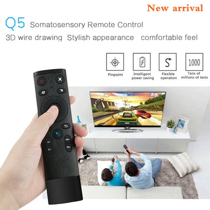 Q5 Voice Foreign Version USB 2.4G Wireless Voice Flying Mouse Remote Control, Support Set-Top Box / Computer, Voice