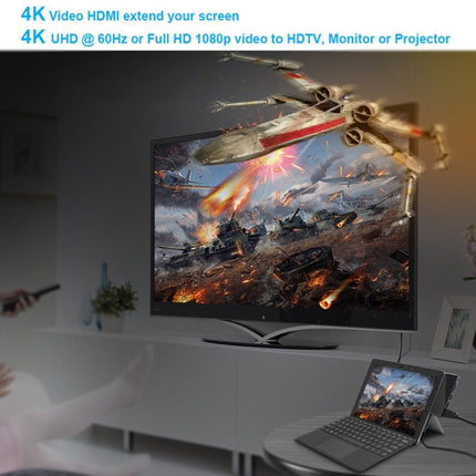 Rocketek SGO772 Type-C to USB3.0 / HDMI HUB Adapter for Surface Pro GO, SGO772