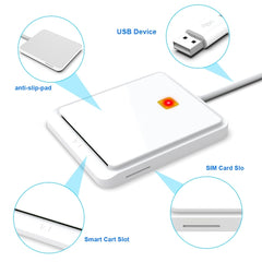 Rocketek CR317 USB 2.0 SIM  / ID / CAC Smart Card 2 in 1 Card Reader