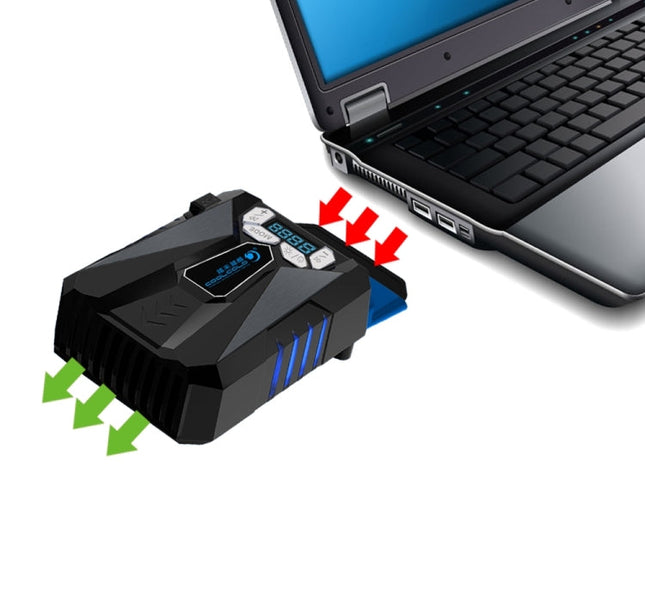 Ice Troll 5 COOLCOLD Portable Laptop Cooling Fan Air Cooler Speed Adjustable High Performance Notebook Fan Cooler Controller, USB 5V (Black)