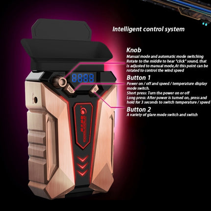 Ice Troll 7 COOLCOLD Portable Laptop Notebook Fan Turbo Radiator Ultra Silent Cooling Fan, AC 220V(Bronze)