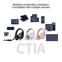 YINDIAO Q2 Head-mounted Wired Gaming Headset with Microphone, Version: Dual 3.5mm + USB, Q2 Dual 3.5mm + USB(White)